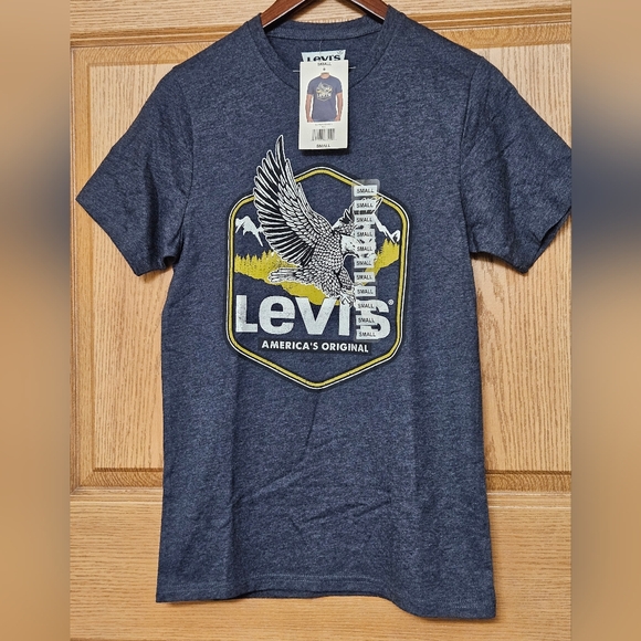 LEVI'S TSHIRT • Navy Blue • Eagle Logo • Crew • NWT • Small • - Picture 2 of 6